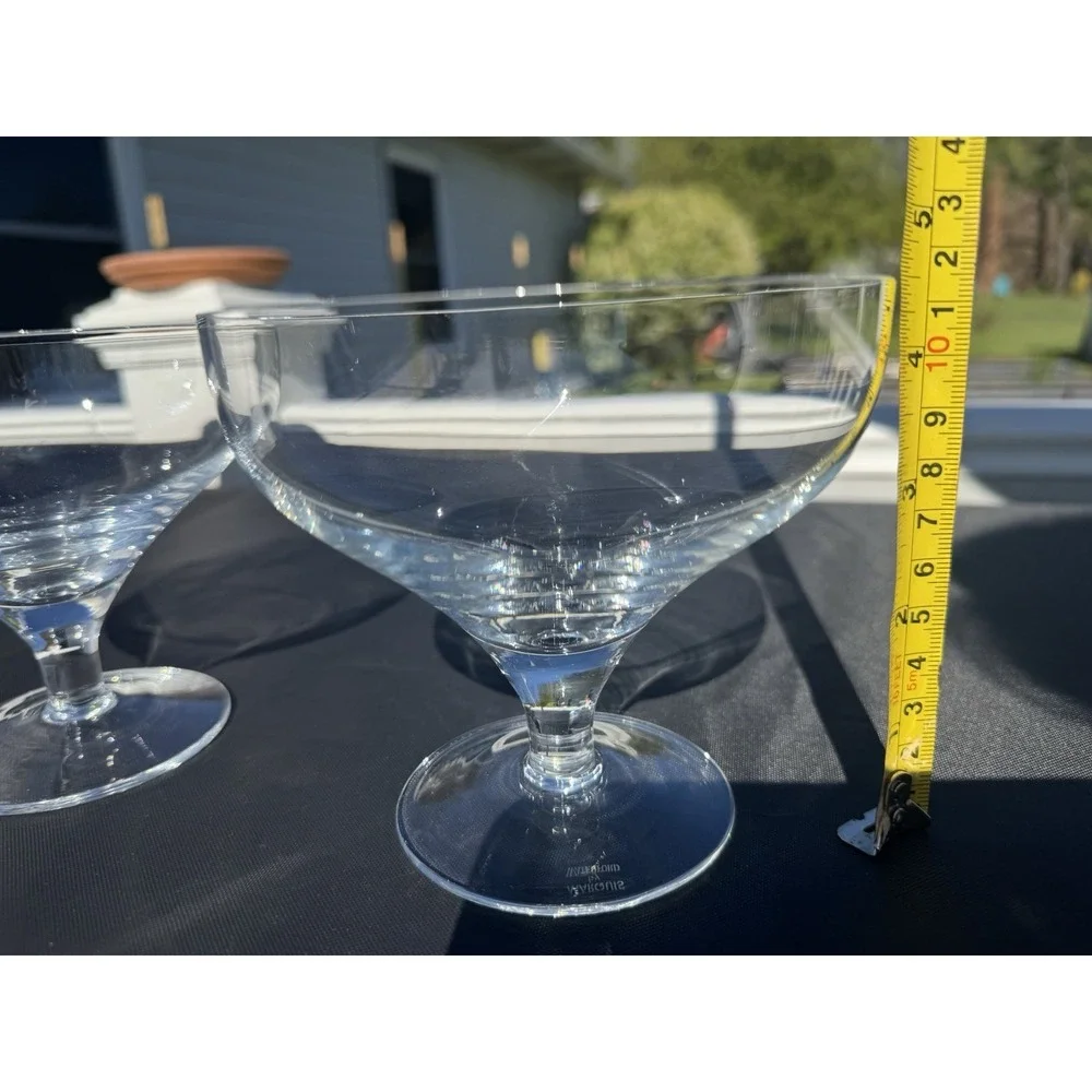 2 Marquis Waterford Moments Crystal Short Stem Party Dish Coupes Footed Dessert